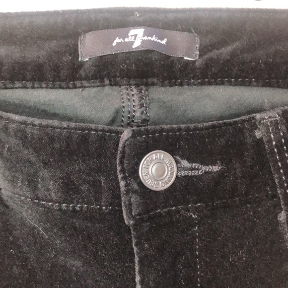 7 For All Mankind Black Velvet Flare Pants Size 32 - Picture 3 of 8